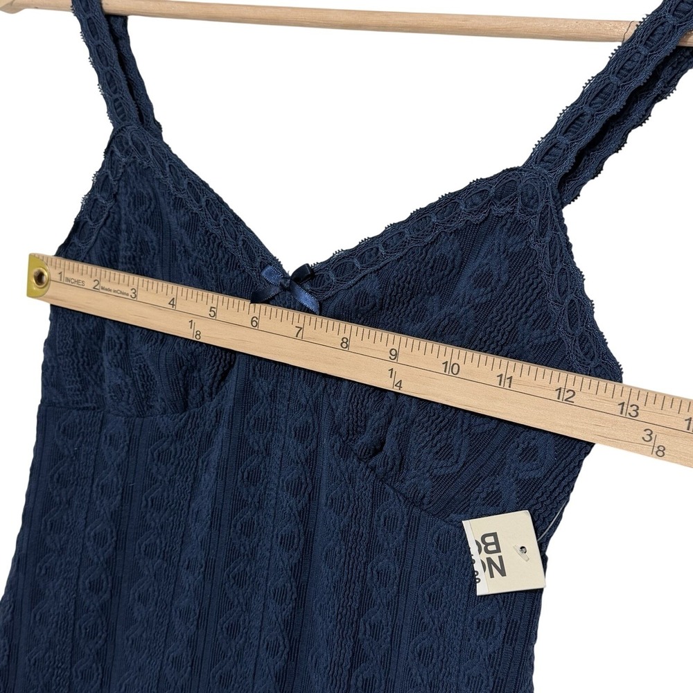 Short Lace Knit Mini Dress Navy Blue XS Y2K Soft Girl Date‎ Night - Picture 7 of 9